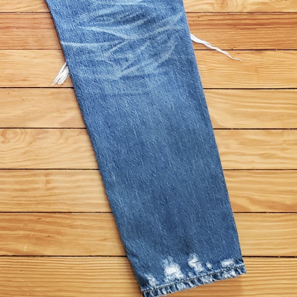 Ag The Beau Slouchy Skinny Distressed Destroyed Ripped Jeans 100% Cotton Sz 29R - Picture 11 of 16